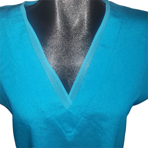 DKNY Teal Short Sleeve Faux Layered Top S - Picture 2 of 7